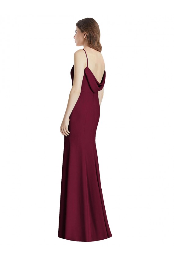 Sleeveless Bateau Neck Open Back Stretch Crepe Trumpet Semi Formal Evening Dress / Bridesmaid Dress Brisbane