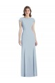Cap Sleeves Bateau Neck Open Back Stretch Crepe Trumpet Formal Dress / Bridesmaid Dress Brisbane