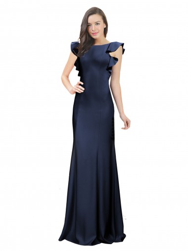 Sleeveless Bateau Neck Keyhole Back Stretch Crepe Mermaid Prom Dress / Bridesmaid Dress Brisbane