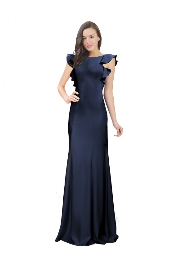 Sleeveless Bateau Neck Keyhole Back Stretch Crepe Mermaid Prom Dress / Bridesmaid Dress Brisbane
