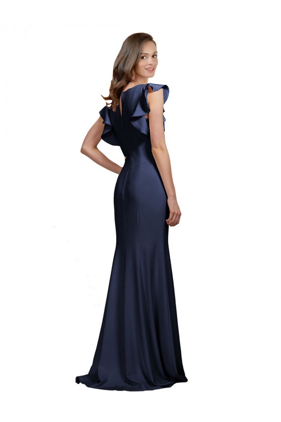 Sleeveless Bateau Neck Keyhole Back Stretch Crepe Mermaid Prom Dress / Bridesmaid Dress Brisbane