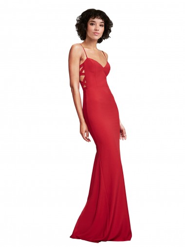 Sleeveless Spaghetti Straps Stretch Crepe Mermaid Bridesmaid Dress / Evening Dress Brisbane