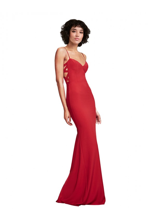 Sleeveless Spaghetti Straps Stretch Crepe Mermaid Bridesmaid Dress / Evening Dress Brisbane