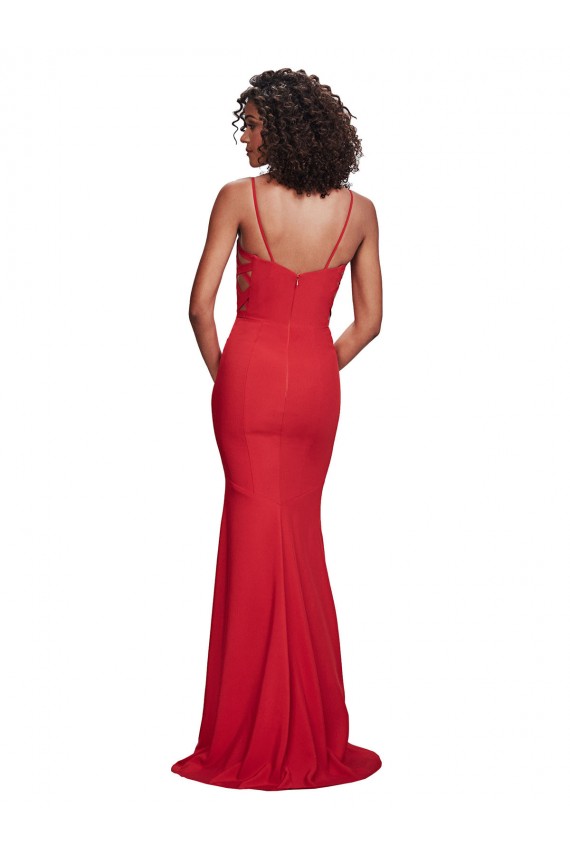 Sleeveless Spaghetti Straps Stretch Crepe Mermaid Bridesmaid Dress / Evening Dress Brisbane