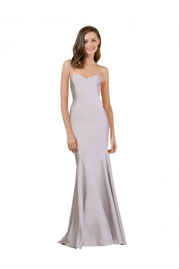 Sleeveless Arctic Lilac Strapless Stretch Crepe Mermaid Prom Dress / Bridesmaid Dress Brisbane