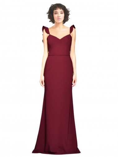 Sleeveless Burgundy Strapless Stretch Crepe Mermaid Prom Dress / Bridesmaid Dress Brisbane