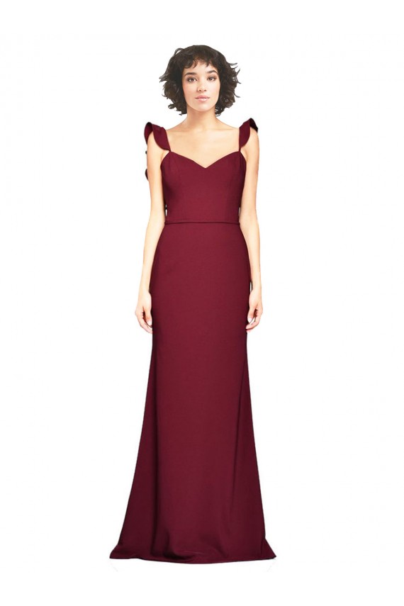 Sleeveless Burgundy Strapless Stretch Crepe Mermaid Prom Dress / Bridesmaid Dress Brisbane
