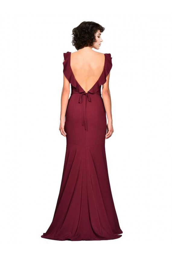 Sleeveless Burgundy Strapless Stretch Crepe Mermaid Prom Dress / Bridesmaid Dress Brisbane