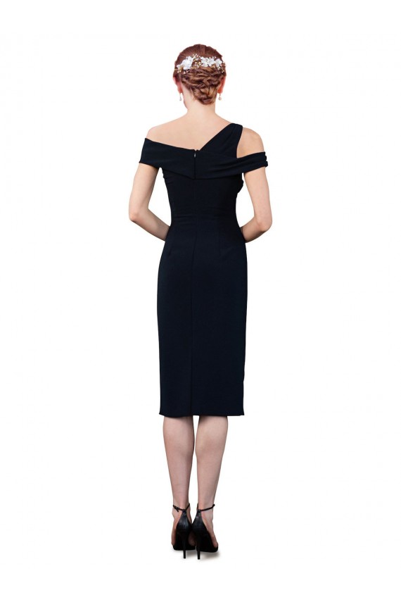Sleeveless Dark Navy Off the Shoulder Stretch Crepe Mermaid Formal Evening Gown / Prom Dress / Bridesmaid Dress Brisbane