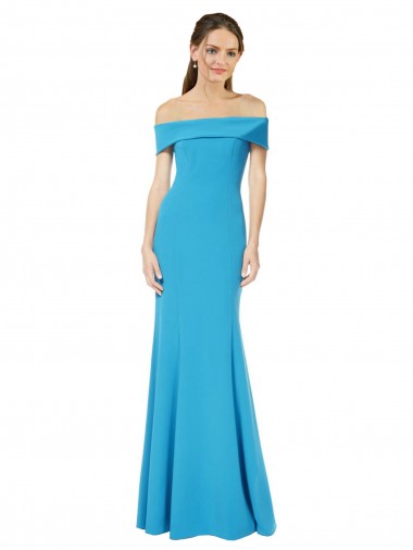 Sleeveless Off the Shoulder Stretch Crepe Sheath Formal Dress / Bridesmaid Dress Brisbane