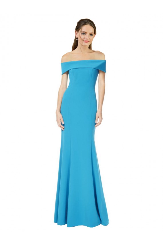 Sleeveless Off the Shoulder Stretch Crepe Sheath Formal Dress / Bridesmaid Dress Brisbane