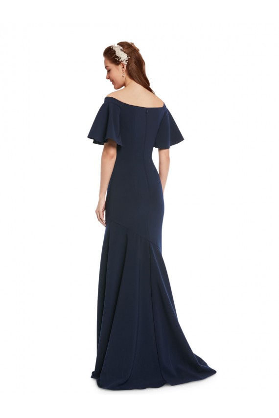 Short Sleeves Off the Shoulder Stretch Crepe Mermaid Bridesmaid Dress / Formal Dress Brisbane