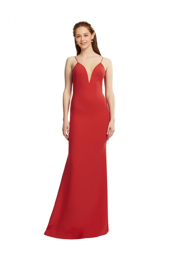 Sleeveless Spaghetti Straps Open Back Stretch Crepe Mermaid Formal Evening Gown / Prom Dress / Bridesmaid Dress Brisbane