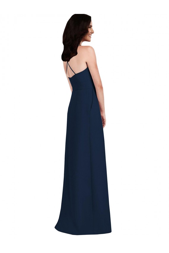 Sleeveless Halter Neck Criss Cross Open Back Stretch Crepe Trumpet Semi Formal Evening Dress / Bridesmaid Dress Brisbane