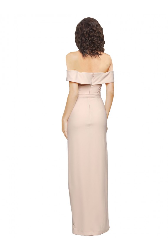 Sleeveless Nude Off the Shoulder Low Back Stretch Crepe Mermaid Formal Evening Gown / Prom Dress / Bridesmaid Dress Brisbane