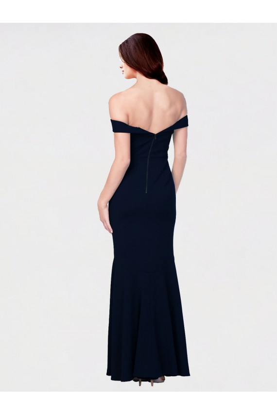 Sleeveless Off the Shoulder Low Back Stretch Crepe Mermaid Formal Dress / Bridesmaid Dress Brisbane
