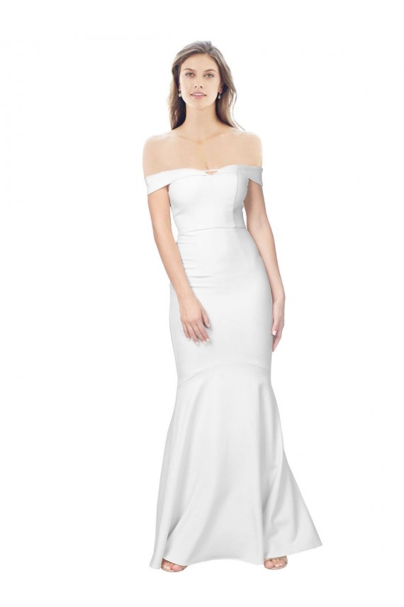 Sleeveless Off the Shoulder Low Back Stretch Crepe Mermaid Formal Dress / Bridesmaid Dress Brisbane