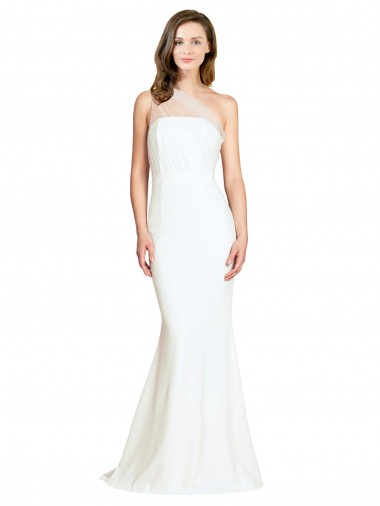 Sleeveless One Shoulder Stretch Crepe & Tulle Mermaid Formal Evening Gown / Bridesmaid Dress Brisbane