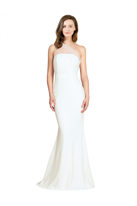 Sleeveless One Shoulder Stretch Crepe & Tulle Mermaid Formal Evening Gown / Bridesmaid Dress Brisbane