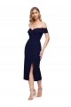 Sleeveless Dark Navy Off the Shoulder Stretch Crepe Mermaid Prom Dresses Brisbane