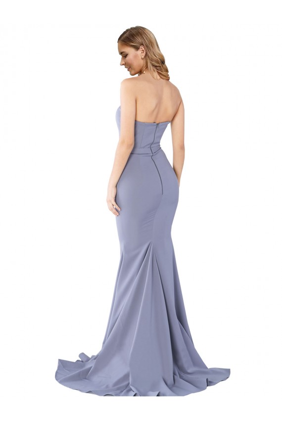 Sleeveless Smoke Blue Sweetheart Low Back Stretch Crepe Mermaid Formal Evening Gown / Prom Dress / Bridesmaid Dress Brisbane