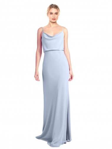 Sleeveless Cowl Neck V-Back Stretch Crepe Sheath Formal Dress / Bridesmaid Dress Brisbane
