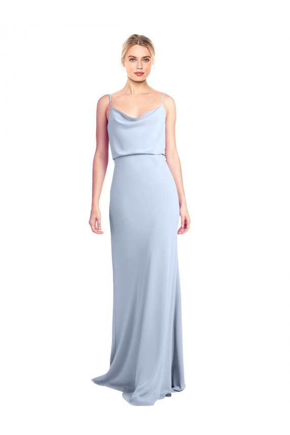 Sleeveless Cowl Neck V-Back Stretch Crepe Sheath Formal Dress / Bridesmaid Dress Brisbane