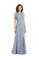 Sleeveless Boat Neck Open Back Stretch Crepe Sheath Bridesmaid Dress Brisbane