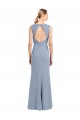 Sleeveless Boat Neck Open Back Stretch Crepe Sheath Bridesmaid Dress Brisbane