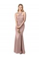 Sleeveless Halter Neck Criss Cross Back Stretch Crepe Sheath Prom Dress / Bridesmaid Dress Brisbane
