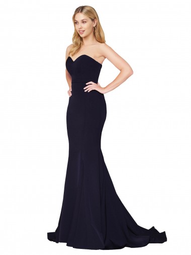 Sleeveless Dark Navy Sweetheart Stretch Crepe Mermaid Formal Evening Gown / Prom Dress / Bridesmaid Dress Brisbane