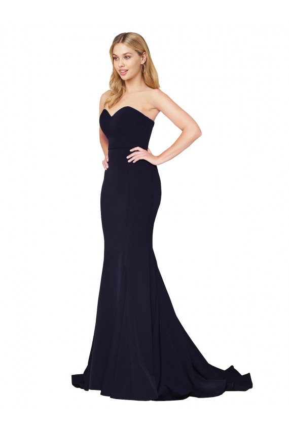 Sleeveless Dark Navy Sweetheart Stretch Crepe Mermaid Formal Evening Gown / Prom Dress / Bridesmaid Dress Brisbane