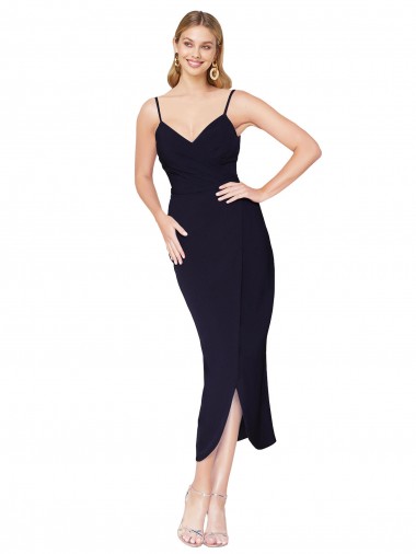 Sleeveless Spaghetti Straps V-Back Stretch Crepe Mermaid Formal Dress / Bridesmaid Dress Brisbane