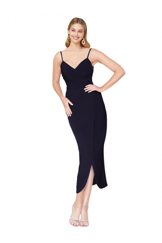 Sleeveless Spaghetti Straps V-Back Stretch Crepe Mermaid Formal Dress / Bridesmaid Dress Brisbane