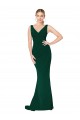 Sleeveless Midnight Green V-Neck Stretch Crepe Mermaid Formal Evening Gown / Prom Dress / Bridesmaid Dress Brisbane