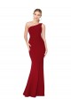Sleeveless Burgundy One Shoulder Stretch Crepe Mermaid Formal Evening Gown / Prom Dress / Bridesmaid Dress Brisbane