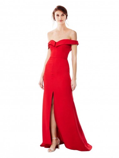 Sleeveless Off the Shoulder Stretch Crepe A-Line Bridesmaid Dress / Evening Dress Brisbane