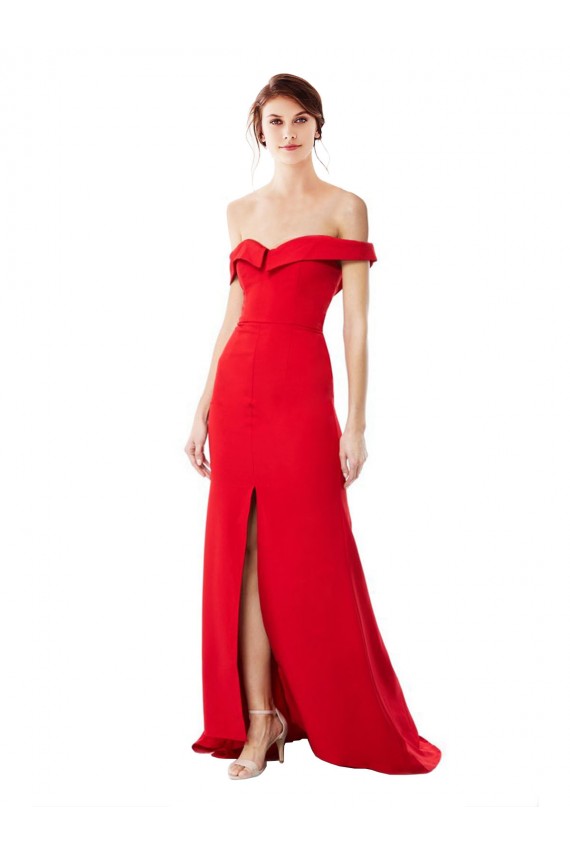Sleeveless Off the Shoulder Stretch Crepe A-Line Bridesmaid Dress / Evening Dress Brisbane