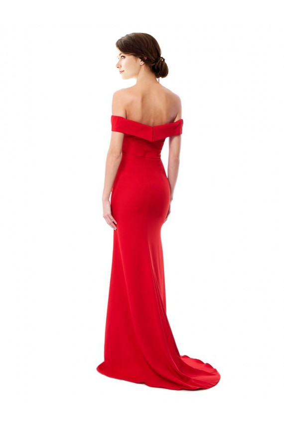 Sleeveless Off the Shoulder Stretch Crepe A-Line Bridesmaid Dress / Evening Dress Brisbane