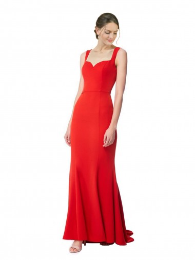 Sleeveless Red Sweetheart Stretch Crepe Mermaid Formal Evening Gown / Prom Dress / Bridesmaid Dress Brisbane