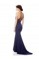 Sleeveless Navy Blue Halter Neck Stretch Crepe Mermaid Bridesmaid Dress / Formal Dress Brisbane
