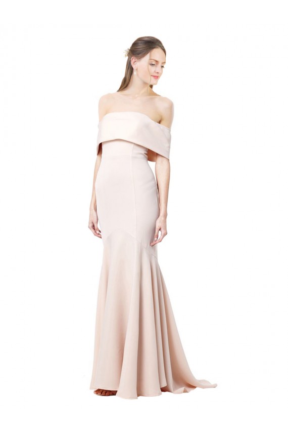 Sleeveless Nude Off the Shoulder Stretch Crepe Mermaid Formal Evening Gown / Prom Dress / Bridesmaid Dress Brisbane