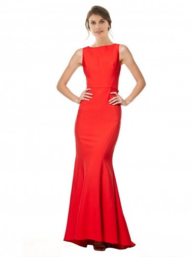 Sleeveless Halter Neck Open Back Stretch Crepe Mermaid Bridesmaid Dress / Evening Gowns Brisbane