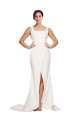 Sleeveless Square Neck Low Back Stretch Crepe Sheath Semi Formal Evening Dress / Prom Dress / Bridesmaid Dress Brisbane