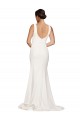 Sleeveless Square Neck Low Back Stretch Crepe Sheath Semi Formal Evening Dress / Prom Dress / Bridesmaid Dress Brisbane