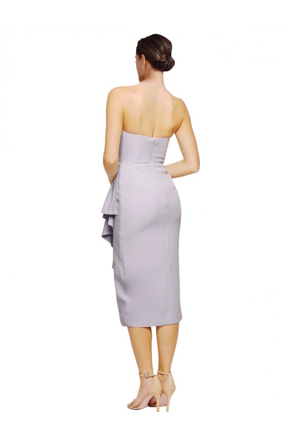 Sleeveless Strapless Low Back Stretch Crepe Sheath High Low Evening Gown / Prom Dress / Bridesmaid Dress Brisbane