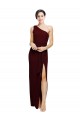 Sleeveless One Shoulder Stretch Crepe Sheath Black Tie Evening Gown / Prom Dress / Bridesmaid Dress Brisbane