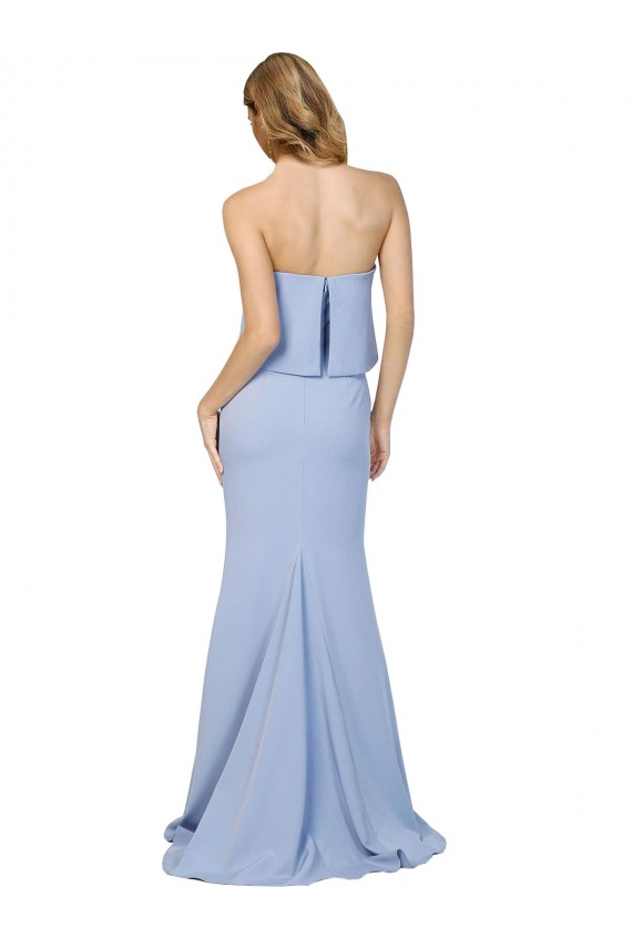 Sleeveless Strapless Low Back Stretch Crepe A-Line Formal Dress / Bridesmaid Dress Brisbane