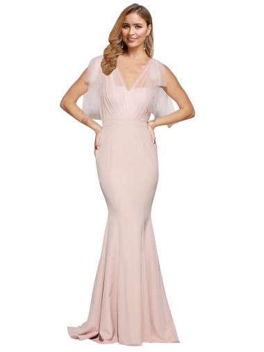 Sleeveless Sweetheart Low Back Stretch Crepe & Tulle Sheath Formal Dress / Bridesmaid Dress Brisbane