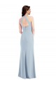 Sleeveless Light Sky Blue Halter Neck Open Back Stretch Crepe A-Line Formal Evening Gown / Prom Dress / Bridesmaid Dress Brisbane